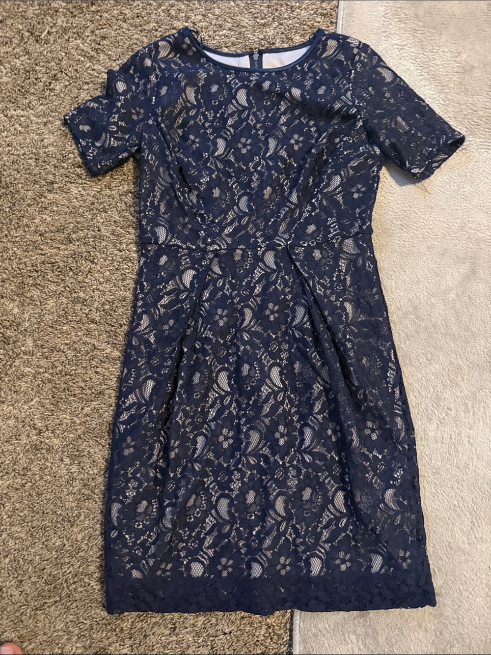 Donna Ricco Navy Lace Midi Dress